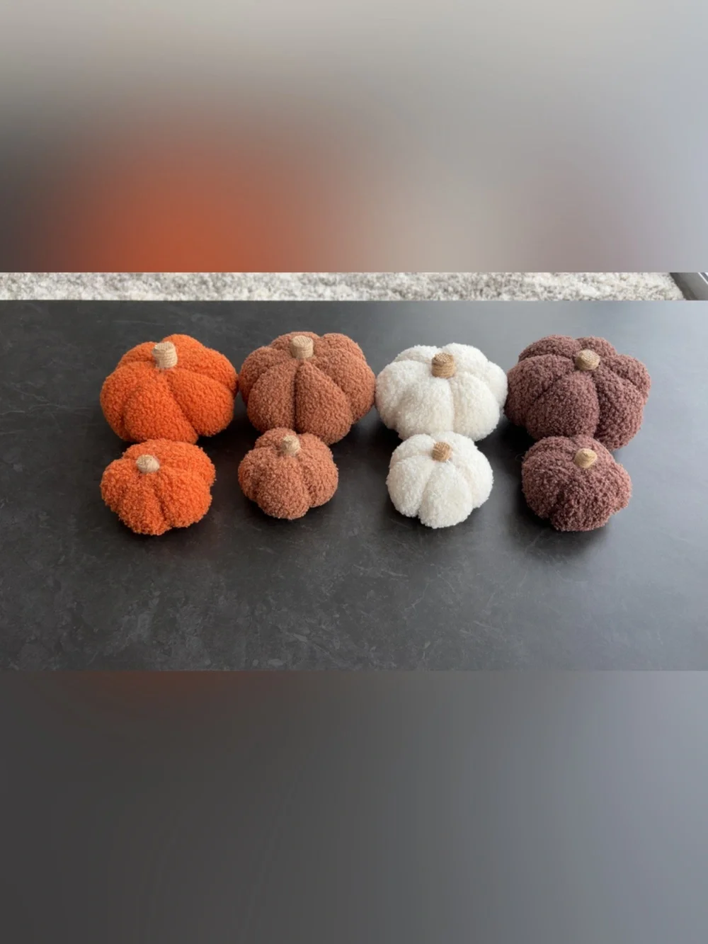 2025 Target Bullseye Full Set of 8 Sherpa Pumpkins Fall Brown Orange White